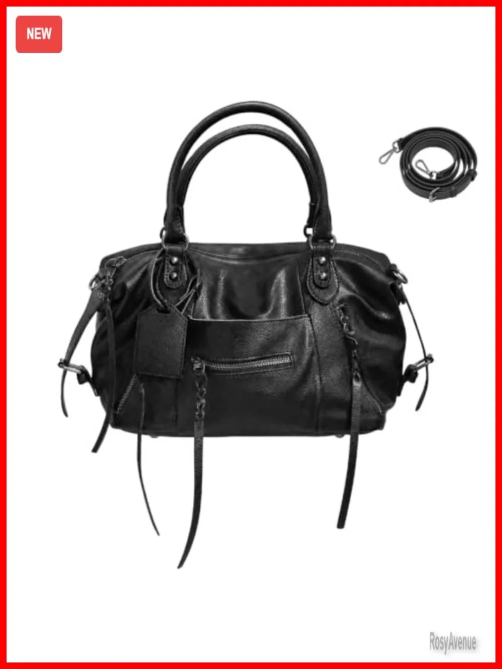 Vegan Leather Tote Bag Hobo Crossbody Purse with Strap 8L